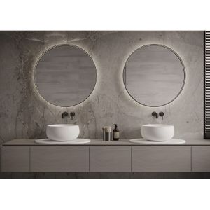 Spiegel martens design tyrus 80 cm met indirecte verlichting en spiegelverwarming geborsteld messing