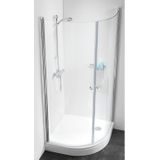 Douchecabine sealskin 105 get wet kwartrond 2 draaideuren 90x90 cm 6 mm helder veiligheidsglas