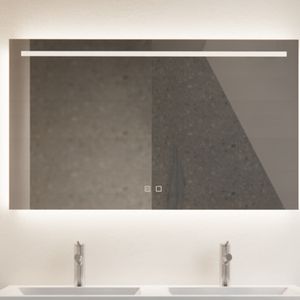 Spiegel gliss design horizontaal led standaard verlichting 60 cm en spiegelverwarming