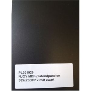 Plafondpanelen MDF Sanimex Mat Zwart 260cm x 38.5 cm x 1,2 cm (Doosinhoud: 2.08 m2)