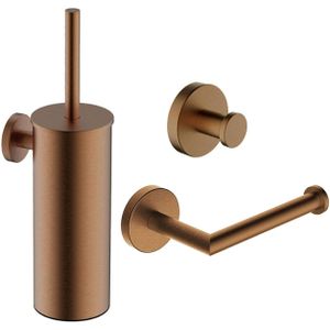 Toilet Accessoires Set Wiesbaden Alonzo Geborsteld Brons Koper