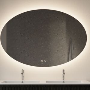 Gliss badkamerspiegel oval | met led verlichting en spiegelverwarming | 95x150 cm