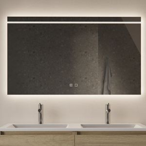 Spiegel gliss design decora horizontaal standaard led verlichting 100 cm en spiegelverwarming