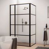 Black Friday: -10% - Bws douchecabine frame 80x140 cm 8 mm nano glas mat zwart raster