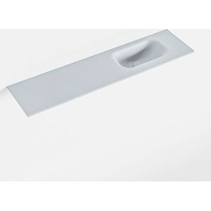 Mondiaz eden clay solid surface inleg wastafel voor toiletmeubel 90 cm. Positie wasbak rechts