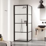 Douchecabine Sealskin SOHO 80x80 cm met draaideur rechts hoekcabine 8 mm helderglas mat zwart