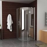 Bws kwartronde douchecabine 90x90 cm 1 deur rechts 8 mm nano coating