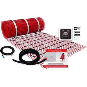 BWS By Magnum Elektronische Vloerverwarming Set 8 m2 - 1200 Watt - Wifi Thermostaat Wit