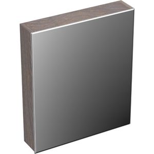 Spiegelkast forzalaqua uni 59.5x68.5x12.5 cm 1 deur links tweezijdig spiegel silver grey