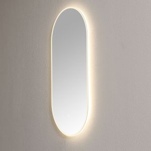 Spiegel sanilux ovaal met direct led 3 kleuren instelbaar & spiegelverwarming 90x45 cm helder
