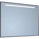 Spiegel sanicare q-mirrors 65x70 cm vierkant met aan de bovenkant led warm white, omlijsting aluminium incl. Ophangmateriaal