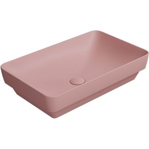 Keramische Opbouw Wastafel Sapho Pura 60x38 Mat Roze