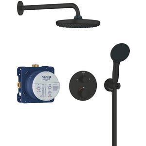 Grohe Precision Thermostat Perfect shower set met Vitalio Start 250 Mat Zwart