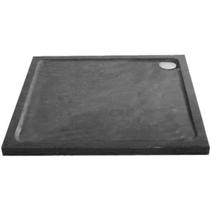 Douchebak natuursteen sanilux jory 90x90x4 cm vierkant zwart/bruin