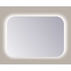 Spiegel sanicare q-mirrors 75x60 cm rechthoek met rondom led cold white en afstandsbediening incl. Ophangmateriaal