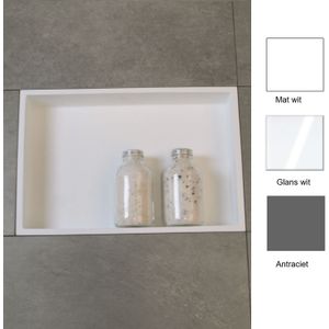Inbouwnis luca sanitair 44.5x29.5x8 cm polystone rechthoek glans wit
