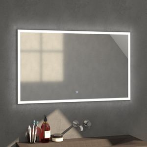 Badkamerspiegel met LED Verlichting Sanitop Edge Geborsteld Aluminium (in tien verschillende maten)