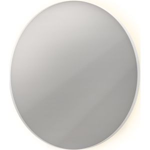 Spiegel ink sp17 rond colour changing led rondom 100x4x100 cm dimbaar in aluminium kader mat wit