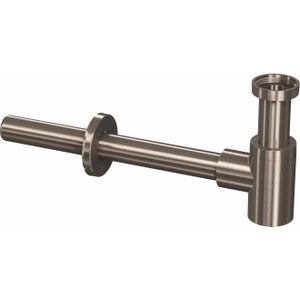 Bekersifon INK Laag Model incl Muurbuis en Rozet Brushed Nickel OUTLET