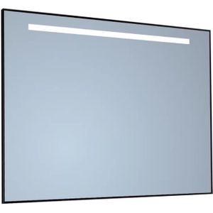 Spiegel sanicare q-mirrors 60x70 cm vierkant met aan de bovenkant led warm white, omlijsting aluminium incl. Ophangmateriaal
