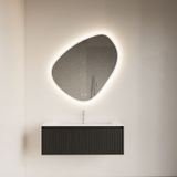 Badkamerspiegel gliss design fury satine 100x100 cm met led-verlichting en spiegelverwarming
