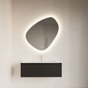 Badkamerspiegel gliss design fury satine 100x100 cm met led-verlichting en spiegelverwarming
