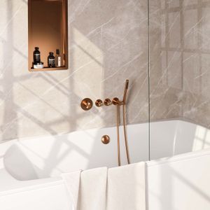 Inbouwthermostaat set Brauer Copper Edition Incl Badafvoer Geborsteld Koper (Keuze Handdouche)