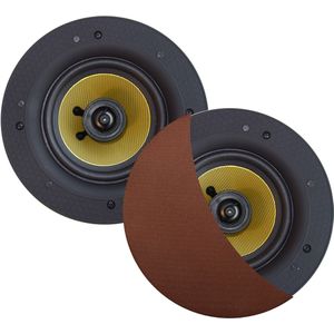 Speakerset Aquasound Rumba 45W (0,5" Tweeter), Rond 120 mm, Diepte 55 mm, Randloos, Ipx4 Brushed Koper