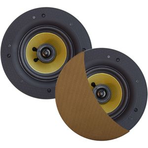 Speakerset Aquasound Zumba 100W (0,75" Draaibare Tweeter) Rond 226 mm, Diepte 81 mm, Randloos, Ipx4, Brushed Gold