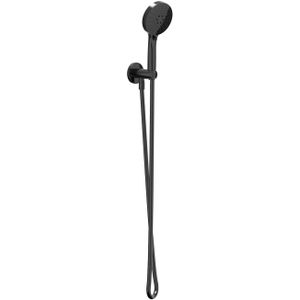 Handdoucheset IVY Set Bestaande Uit Doucheslang 150 cm, Wandhouder Met Uitlaat En Staafhanddouche Zwart Chroom PVD