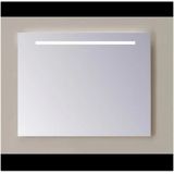 Spiegel sanicare q-mirrors 65x60 cm pp-geslepen vierkant met aan de bovenkant led warm white incl. Ophangmateriaal zonder schakelaar