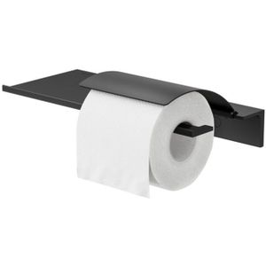 Planchet met toiletrolhouder met klep geesa leev 28 cm zwart