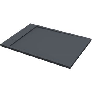 Douchebak best design decent 120x90x3.5 cm solid surface mat zwart