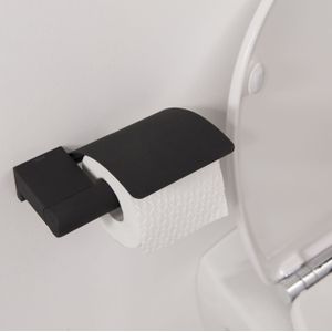 Toiletrolhouder tiger bold met klep zwart