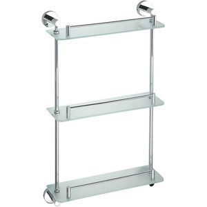 Drievoudige Glazen Planchet Sapho X-Round 40x68x12 cm Chroom