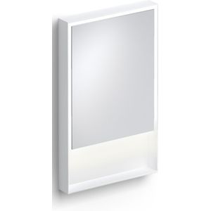 Clou look at me spiegel 2700k led-verlichting ip44 omlijsting in mat wit 50x8x80 cm