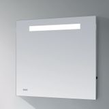 Badkamerspiegel met led verlichting sanitop clock 70x70 cm met digitale klok en sensor