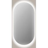 Spiegel sanicare q-mirrors 40x80 cm ovaal met rondom led cold white en afstandsbediening incl. Ophangmateriaal