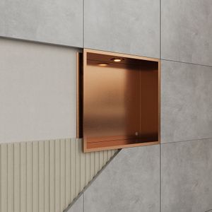 Boss & Wessing - Alfie - Inbouwnis - Geborsteld Koper - 30x30 cm