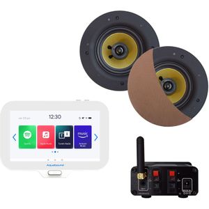 Connect Badkamerradio Aquasound N-Joy Controller (Ipx7) + Wand Lader + Rumba Speakerset Bluetooth / 30 Watt / 230V/12V Brushed Red Gold