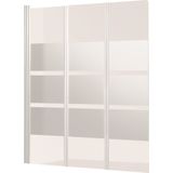 Badwand vm go balos deco 3-delig 130x140 cm scharnierend wit profiel 5mm veiligheidsglas