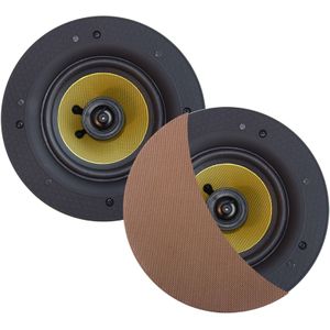 Speakerset Aquasound Zumba 100W (0,75" Draaibare Tweeter), Rond 226 mm, Diepte 81 mm, Randloos, Ipx4 Brushed Red Gold