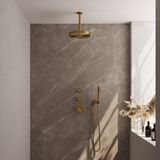 BRAUER - Stripe - Thermostatische Inbouw Regendouche - Goud Geborsteld PVD - SET 03 - 25cm Douchekop