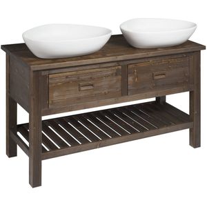 Sapho - Brand - Wastafelkast - Gebeitst Sparrenhout - 130x73x50 cm