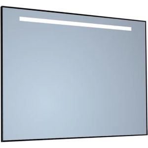 Spiegel sanicare q-mirrors 65x70 cm vierkant met aan de bovenkant led cold white, omlijsting aluminium incl. Ophangmateriaal