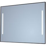 Spiegel sanicare q-mirrors 80x70 cm vierkant met links & rechts led warm white, omlijsting aluminium incl. Ophangmateriaal met afstandsbediening