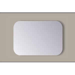 Spiegel rechthoek sanicare q-mirrors afgeronde hoeken 60x80 cm pp geslepen incl. Ophanging