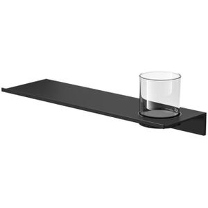 Planchet met glas geesa leev 40 cm zwart