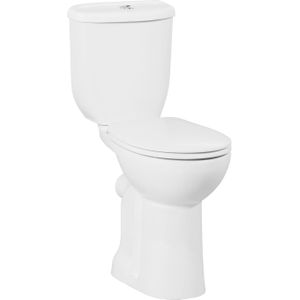 Duoblok toiletpot staand verhoogd +5.5 cm wit compleet (ao)