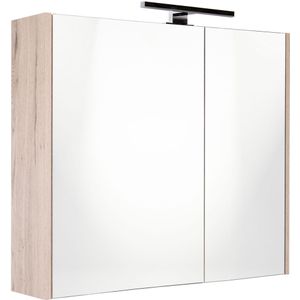 Spiegelkast best design happy halifax incl. Led verlichting 60x60 cm eiken